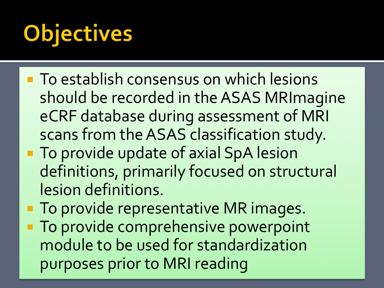 Lesion Definitions in SpA - Spine Slide
