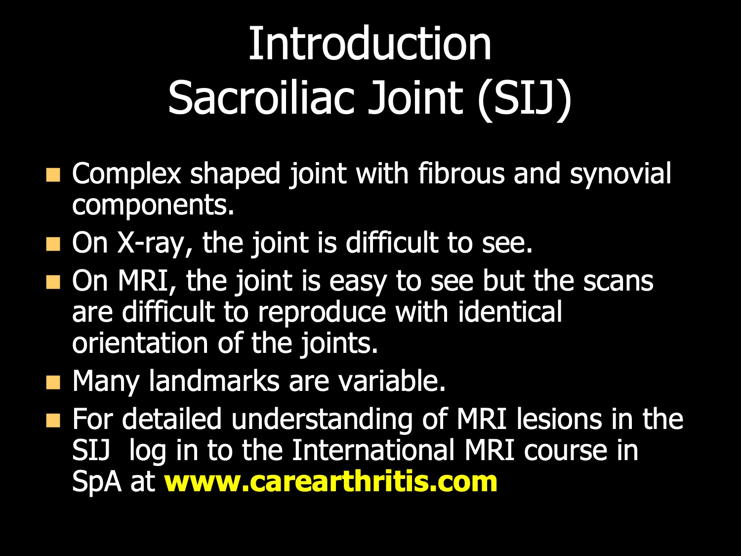 SPARCC SIJ Inflammation Scoring Methodology and Examples Slide